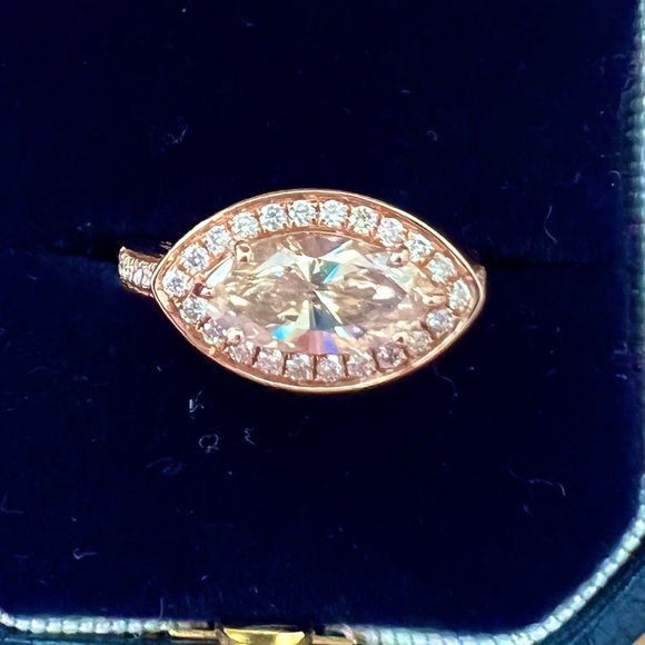 Natural Fancy Light Pinkish Brown (Pink Diamond) GIA Certified 1.46 ctw 14k Ring - Picture 10 of 12